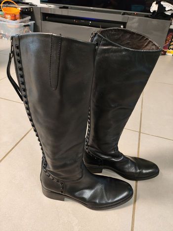 Bottes en cuir noir Triver Flight très bon état– Taille 38,5 