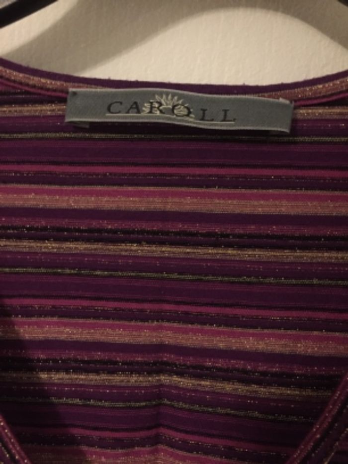 Tshirt violet rayé Caroll 42/XL - photo numéro 2