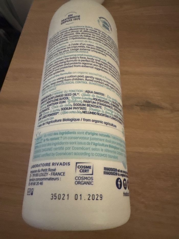 Lait de toilette + huile de massage Rivadouce bio - photo numéro 2