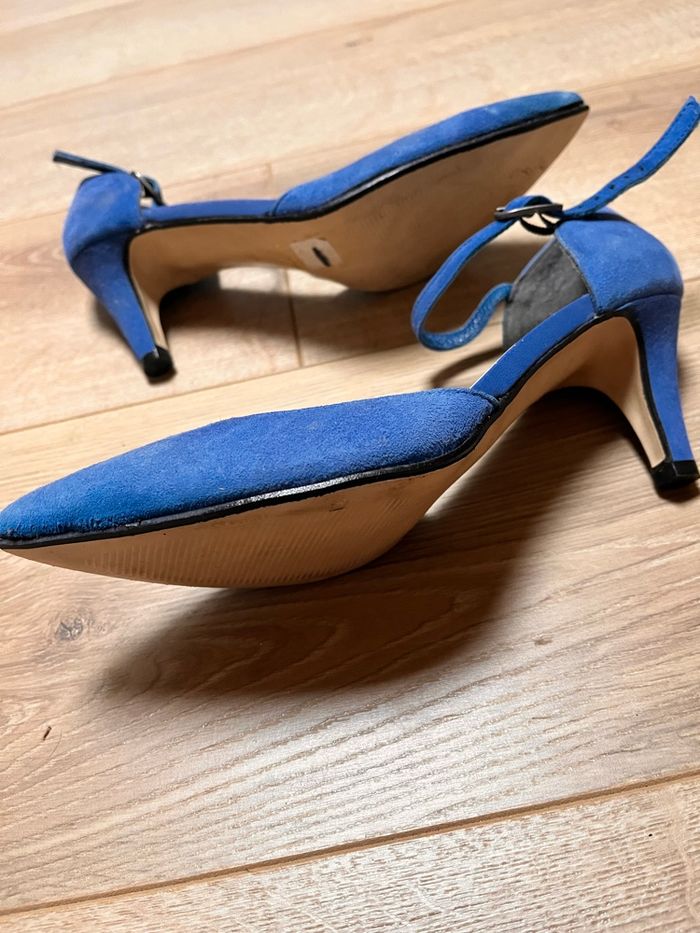 Escarpins bride  bleu - photo numéro 2