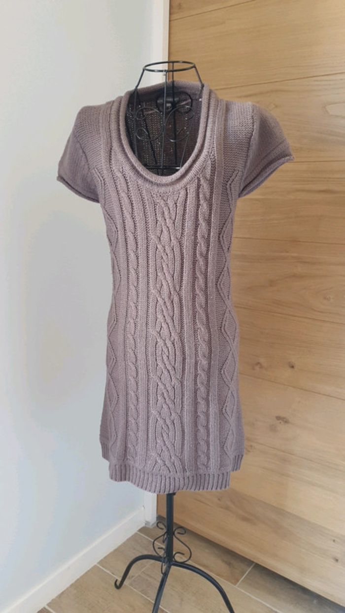 Robe pull taupe