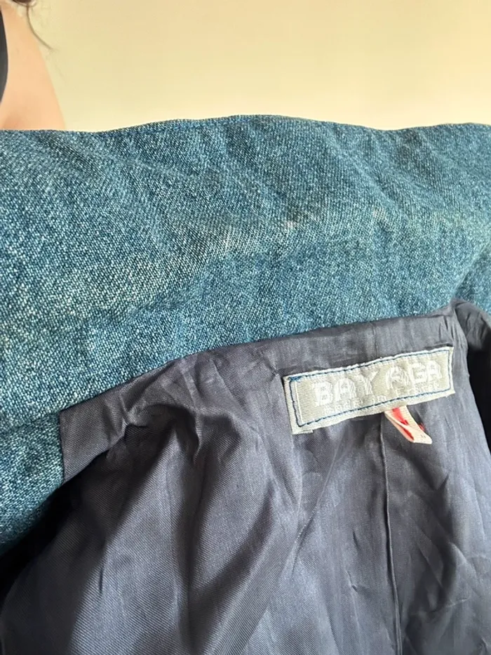 Veste blazer en jean vintage années 80 taille S - photo numéro 9