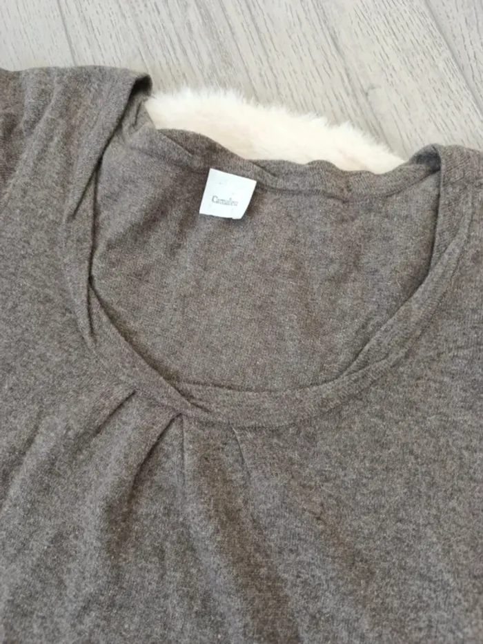 T-shirt long ou robe moulante marron taupe Camaïeu taille 38 🤎👗 - photo numéro 2
