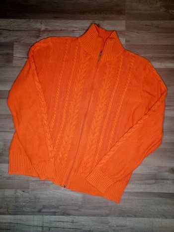 Veste zip torsadé chaps denim en très bon état orange