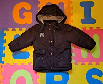 Manteau capuche marron, orchestra, taille 24 mois (86 cm)