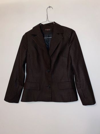 Veste tailleur chocolat à rayures 36