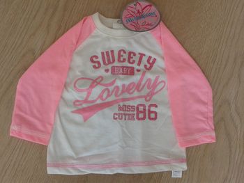 T-shirt ML Neuf Miss Cuty 6 mois
