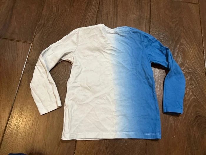 T shirt à manches longues en coton blanc et bleu motif ours S.Oliver Taille 92 cm - photo numéro 4