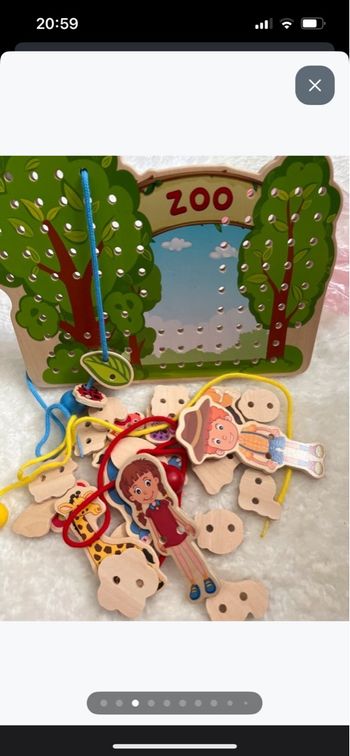 Jeu de bois à enfiler