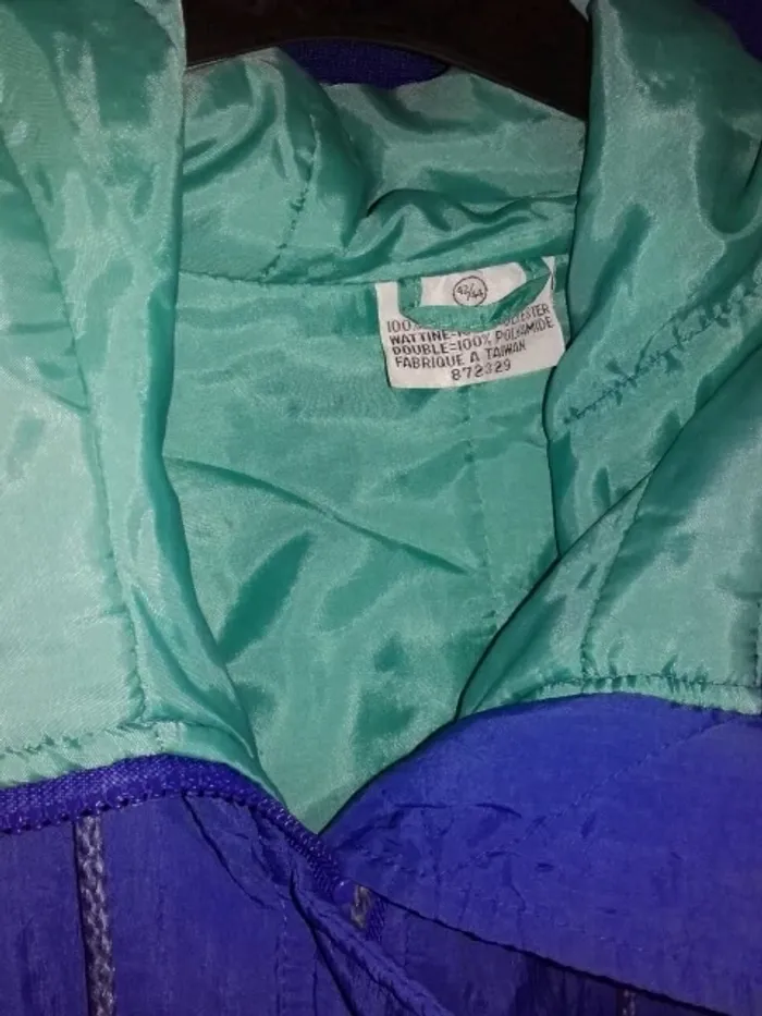 Parka capuche bleu dur vert 44 - photo numéro 2