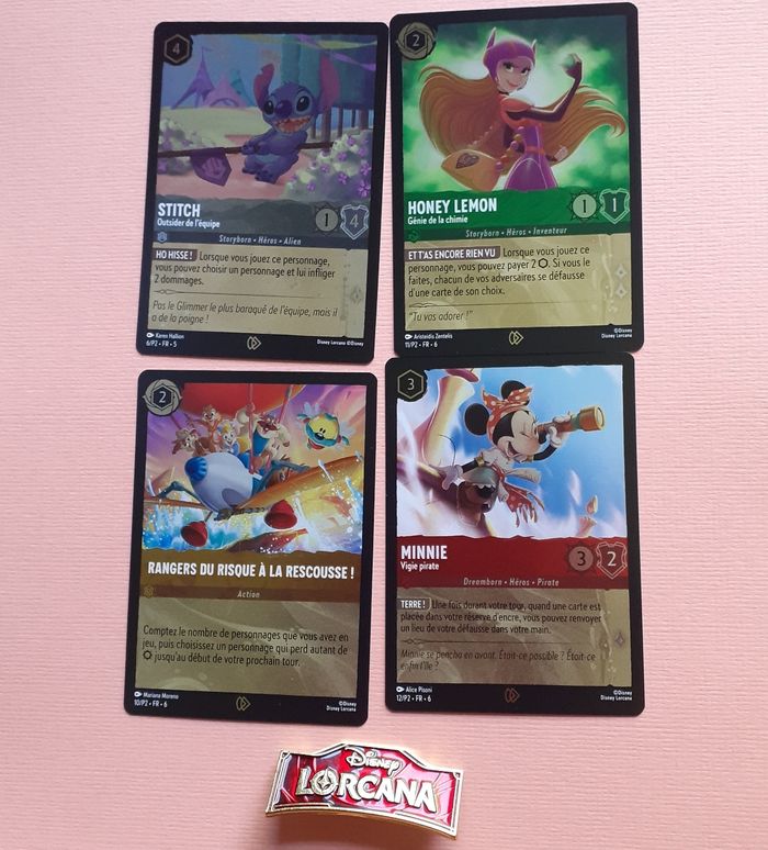 Lorcana: Pin's +4 cartes foil (Stitch,Minnie,Honey,Rangers) - photo numéro 9
