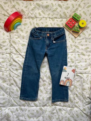 jean coupe droite bleu taille réglable 2/3 ans