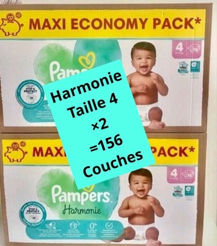 Couches pampers taille 4   ×2  harmonie