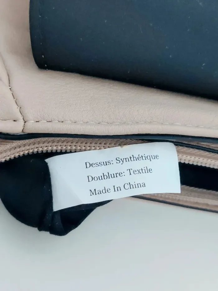 Sac à main effet cuir demi-lune bandoulière beige y2k - photo numéro 8