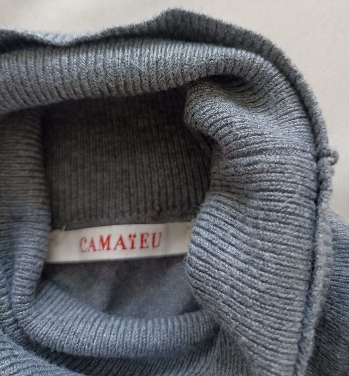 Pull gris col roulé fin - photo numéro 6