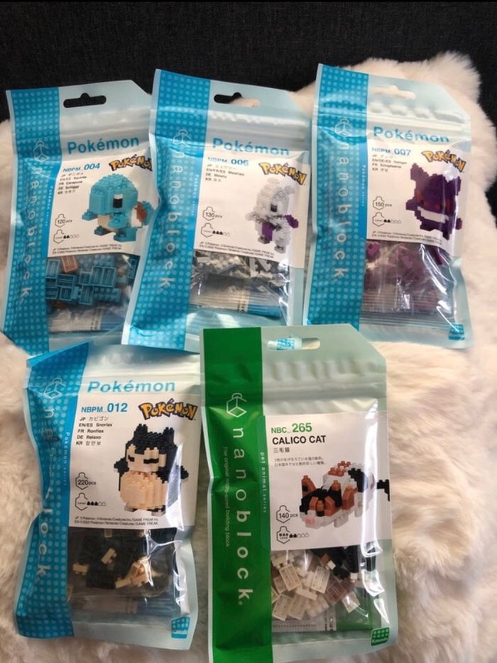 Lot de 5 Nanoblock ( dont 4 Pokémon)