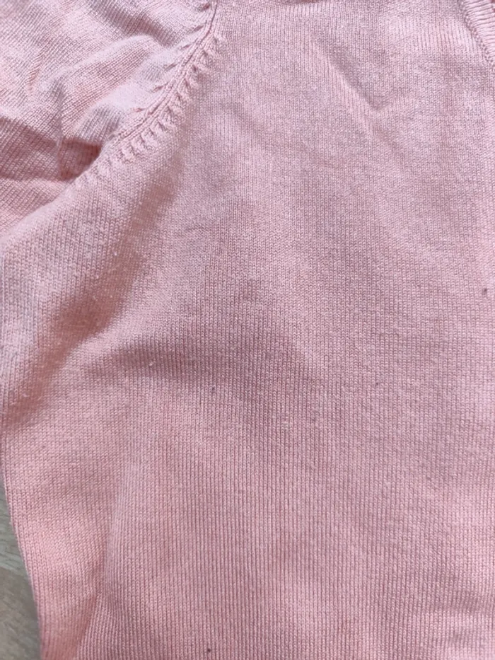 Pull col V orangé saumon - photo numéro 3