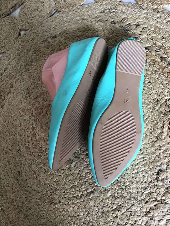 Chaussures plate bleu turquoise menthe taille 37 - photo numéro 4