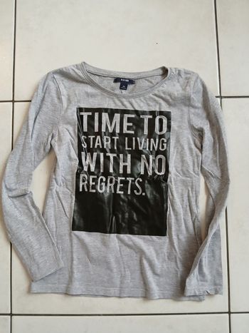 tee shirt manches longues gris 10 ans