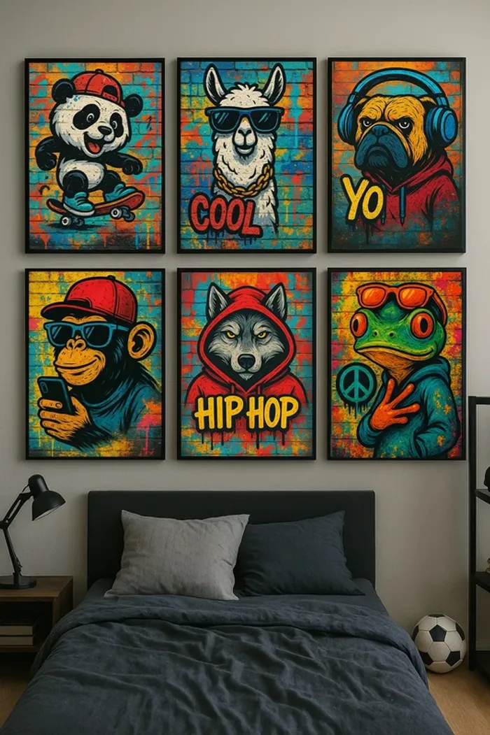 Affiches “Hip Hop Animals” pour chambre enfant - photo numéro 3