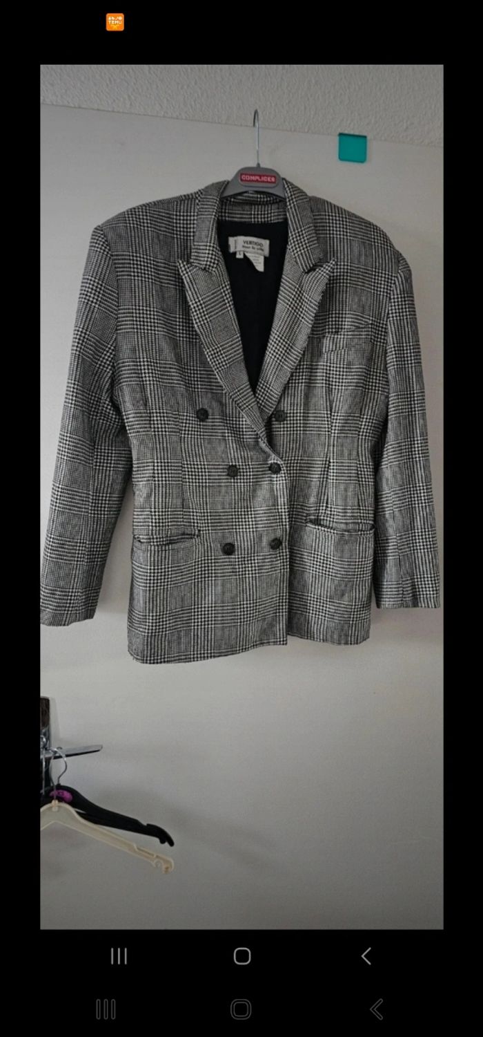 Joli blazer cintré prince de galles Vertigo 40