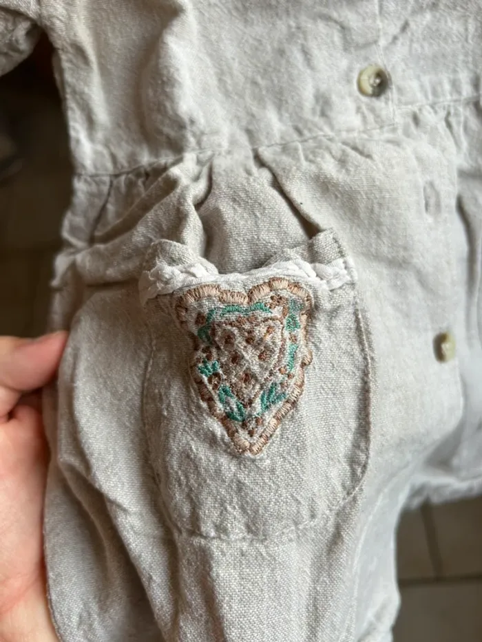 Jolie robe vintage gris clair taille 12 mois en parfait état - photo numéro 2