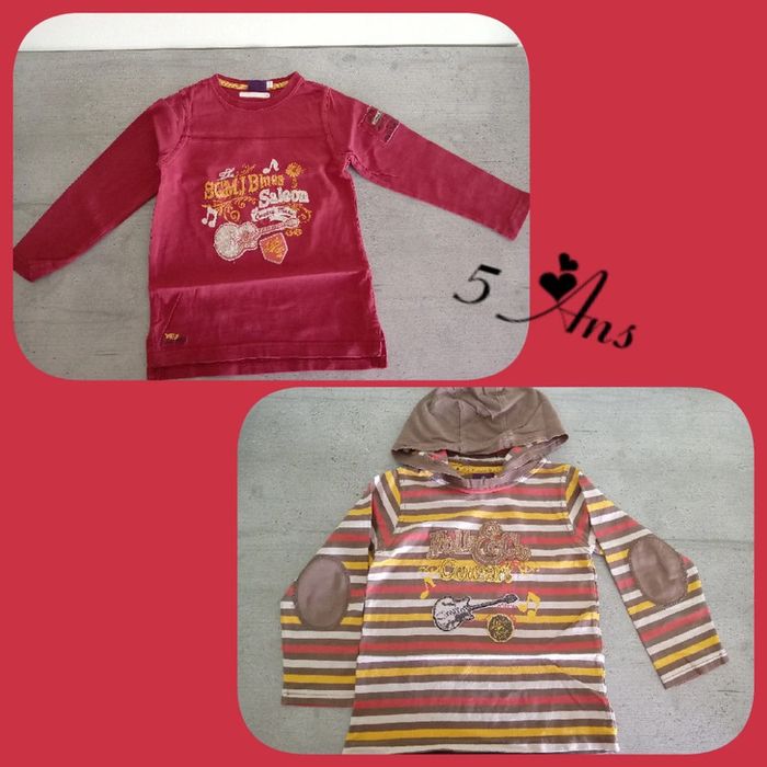 Lot de 2 tee-shirts garçon Sergent major en 5ans