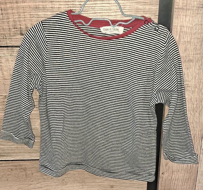Tee-shirt manches longues Eden et Victor 9 mois
