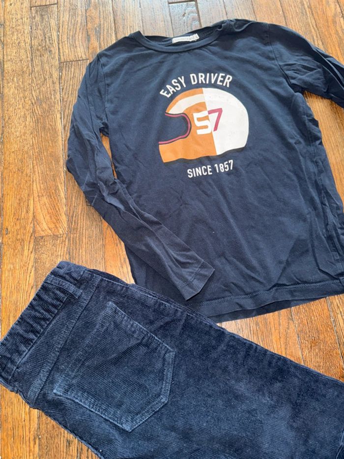 T-shirt (bon état) et pantalon velour (très bon état) Monoprix 10 ans - photo numéro 2