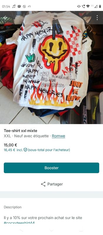 Tee-shirt xxl mixte