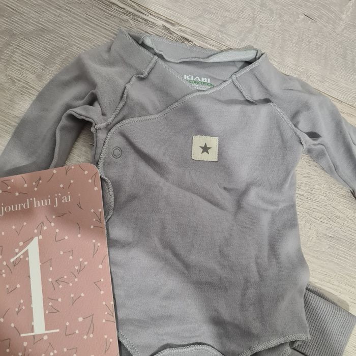 Ensemble body + pantalon 1 mois kiabi mixte - photo numéro 2