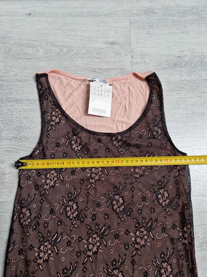 Débardeur promod XS neuf avec étiquette rose et noir effet dentelle - photo numéro 4