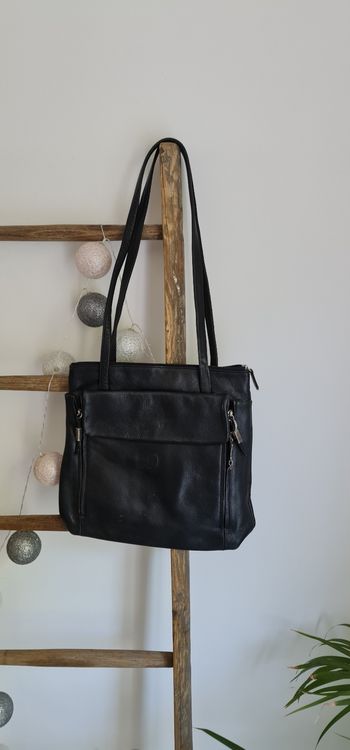 Sac en cuir noir Vintage
