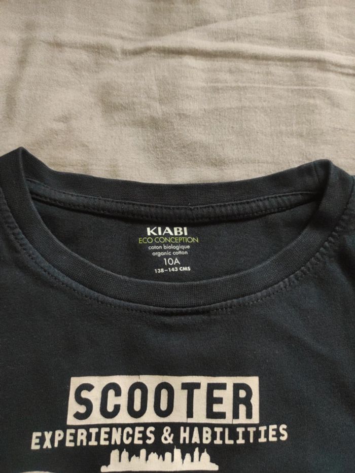 Tee shirt enfant garçon manche courte bleu foncé taille 10 ans Kiabi - photo numéro 3