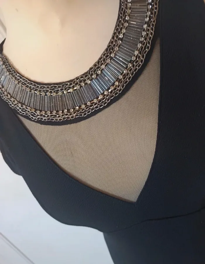 💎haut top de soirée femme sexy chic noir t s 36 y2k 90s 2000 - photo numéro 2