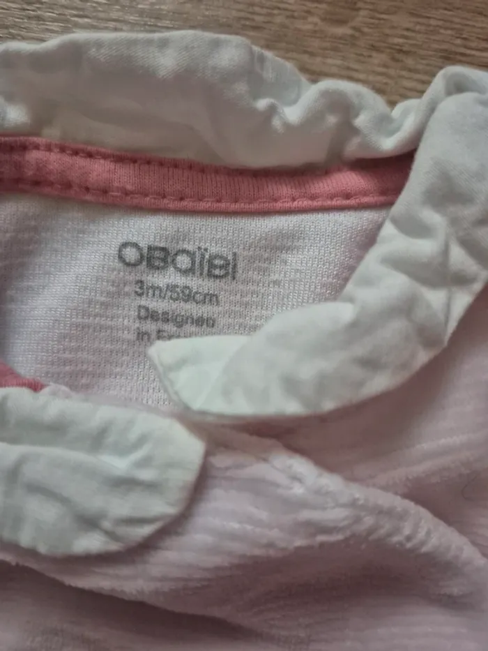 Pyjama velours Obaïbi  59 cm (3 mois) - photo numéro 7