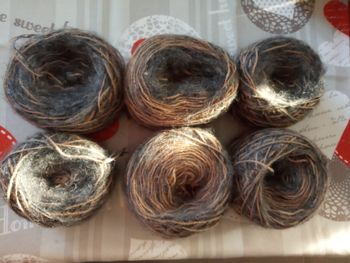 Lot de 6 Pelotes Fantaisies Tons Anthracites et Marrons (410g)