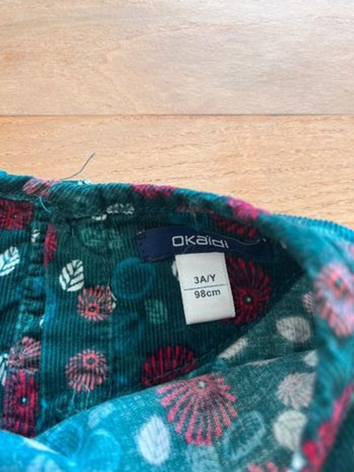 Robe verte velours Okaïdi 3 ans - photo numéro 4