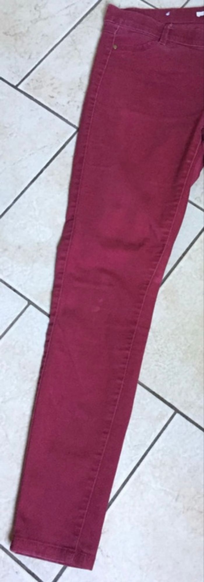 Jean Camaïeu Jean Rouge Bordeaux Femme Taille 44 Camaïeu - photo numéro 10