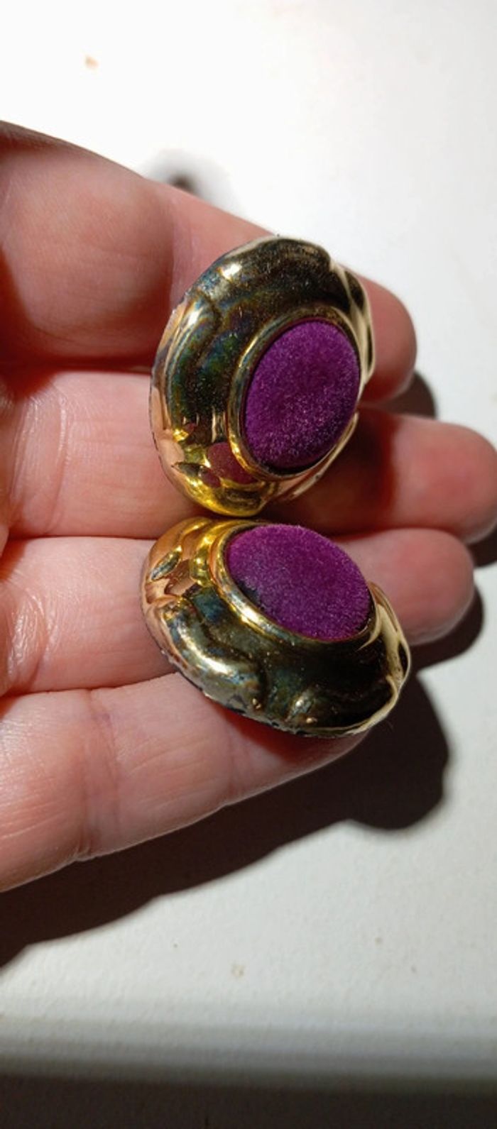 Clips d'oreilles vintage feutrine - photo numéro 3