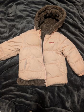 Doudoune rose effet petit ourson