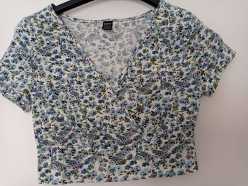 TOP SHEIN Fleuri Bleu.