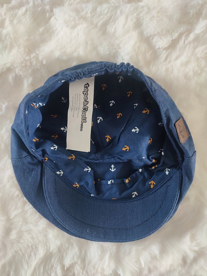 Béret bleu marine tape à l'œil 3-6 mois 44 cm - photo numéro 2