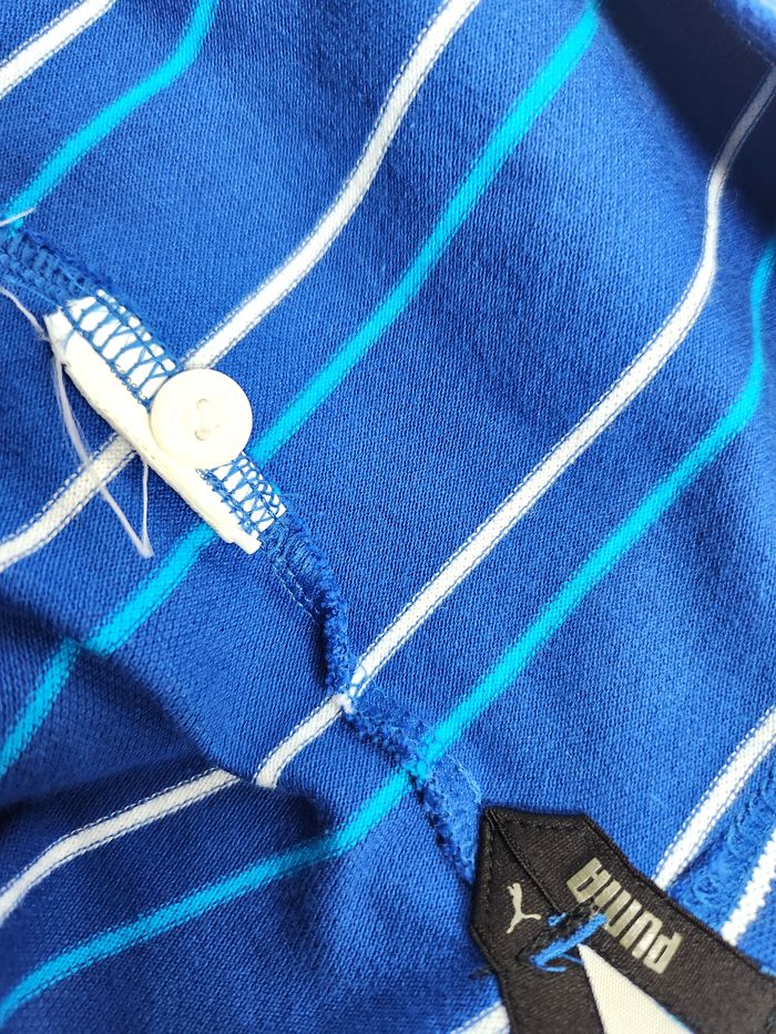 Polo homme Puma Bleu Rayé - Taille M - photo numéro 6