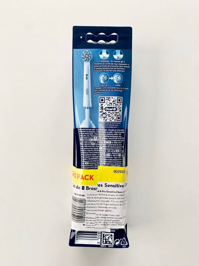 Pack de 8 brossettes dents Sensitive Clean ORAL-B - photo numéro 2