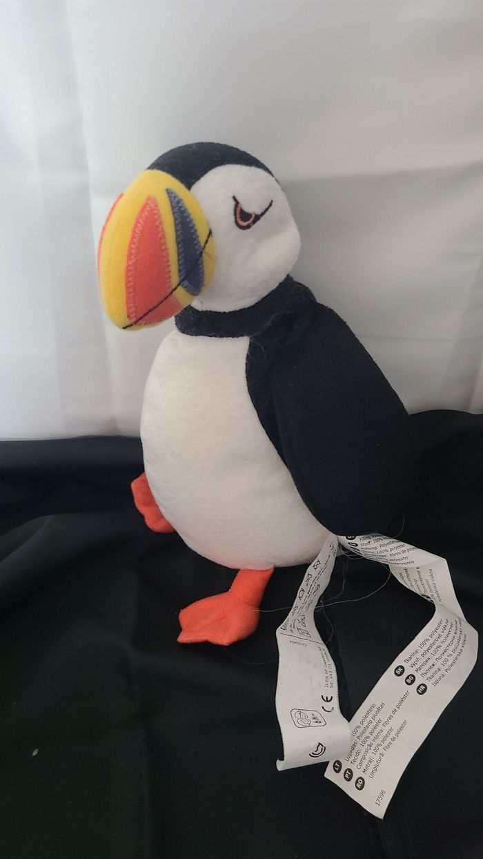 pingouin IKEA doudou en peluche noir et blanc