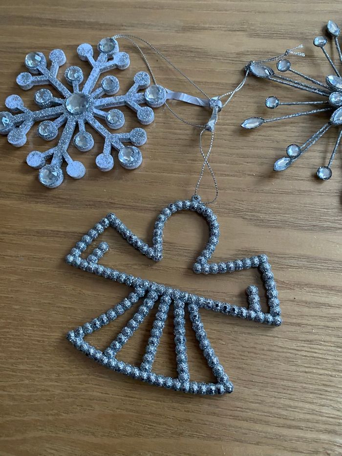 Lot de 3 décorations argentées - photo numéro 4