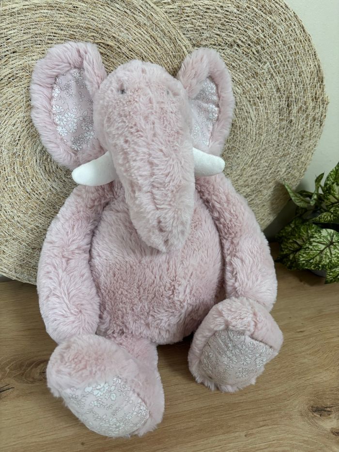 Neuf doudou éléphant rose atmosphera 45 cm - photo numéro 4