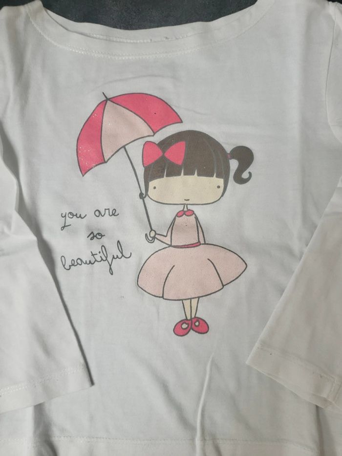 Lot 11 t-shirts manches longues fille 5 ans très bon état - photo numéro 8
