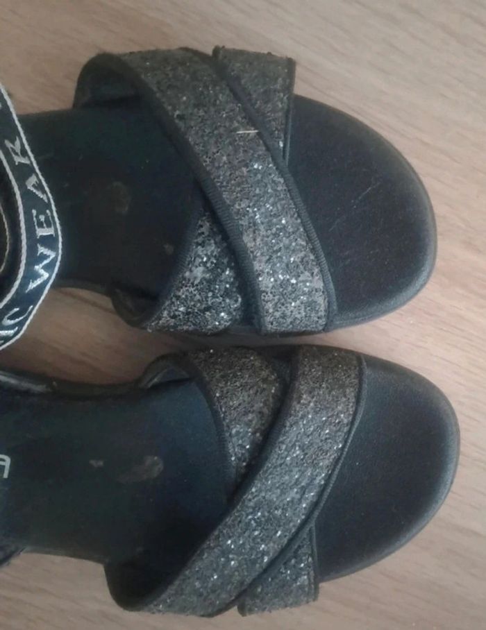 Sandales noires pailletées - photo numéro 2